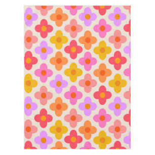 Mantel Patrón de flores retro coloridas de moda hippie