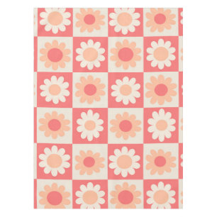 Mantel Patrón de Flores Retro de Fuzz Groovy Peach contro