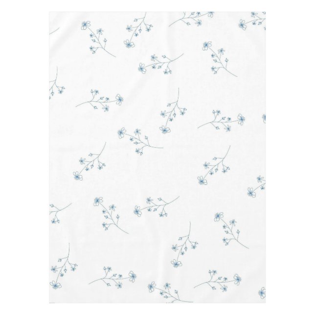 Mantel Patrón de flores silvestres azules (Anverso)