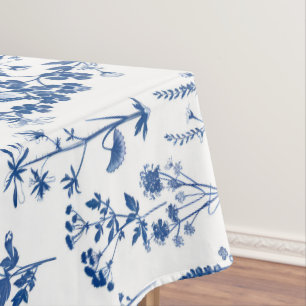 Mantel Patrón de flores silvestres del jardín azul francé