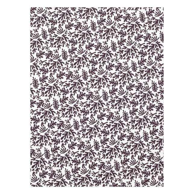 Mantel Patrón de formas botánicas Boho Matisse Gris negro (Anverso)