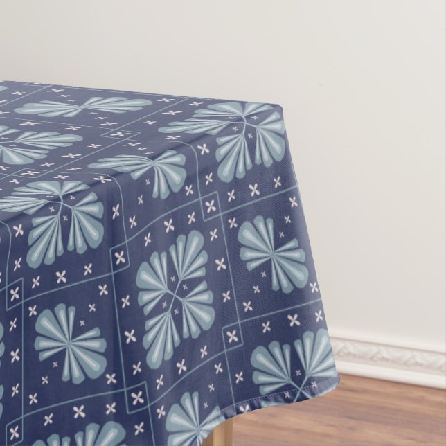 Mantel Patrón de formas geométricas azules (In Situ)