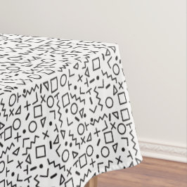 Mantel Patrón de formas retro en blanco y negro de los añ