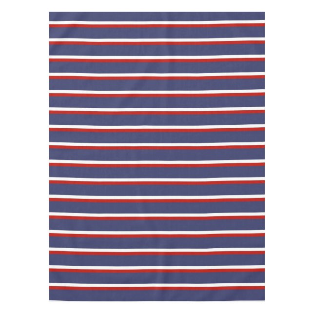 Mantel Patrón de franja roja azul de la marina (Anverso)