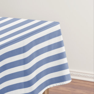 Mantel Patrón de franjas simples en azul y blanco