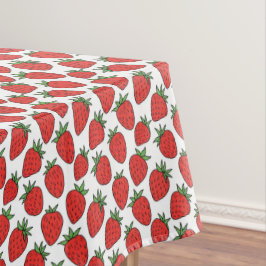 Mantel Patrón de fresa roja dibujado a mano
