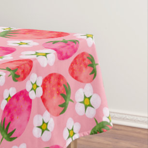 Mantel Patrón de fresas y flores