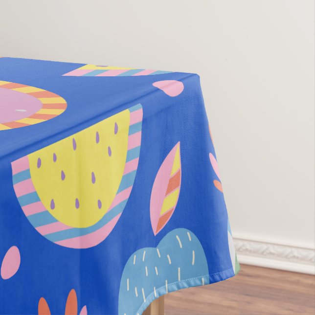Mantel Patrón de fruta barato escandinavo azul caprichoso (In Situ)