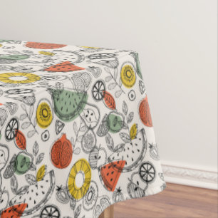 Mantel Patrón de frutas de estilo vintage retro