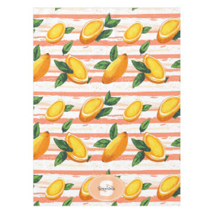 Mantel Patrón de frutas de mango con hojas verdes