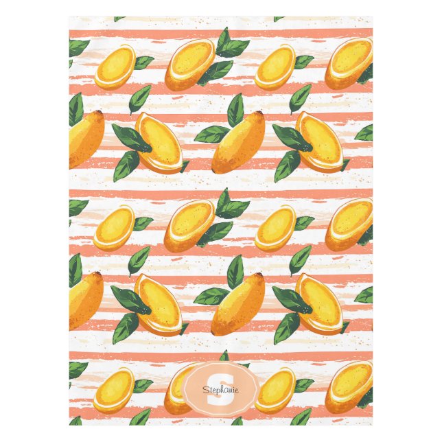 Mantel Patrón de frutas de mango con hojas verdes (Anverso)