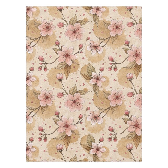 Mantel Patrón de funda de café Flor de Cerezo (10) (Anverso)