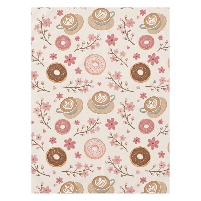 Mantel Patrón de funda de café Flor de Cerezo (3) (Anverso)