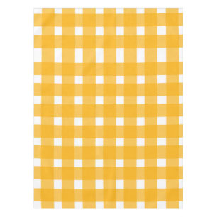 Mantel Patrón de Gingham blanco amarillo