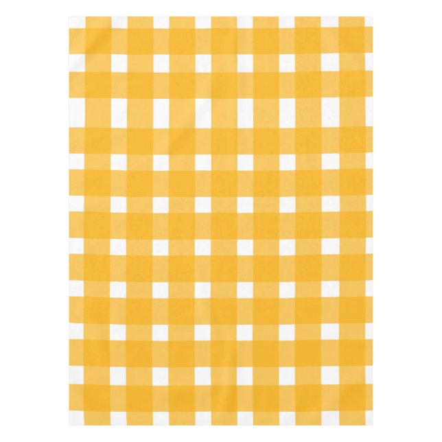 Mantel Patrón de Gingham blanco amarillo (Anverso)