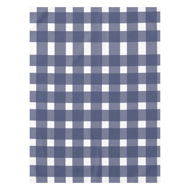 Mantel Patrón de Gingham blanco azul (Anverso)