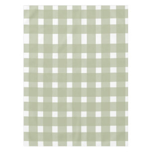 Mantel Patrón de Gingham blanco verde sabio