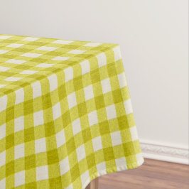 Mantel Patrón de Gingham blanco y amarillo | Cotton Check