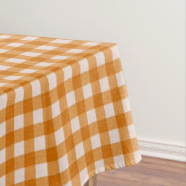 Mantel Patrón de Gingham blanco y Naranja | Cotton Checke
