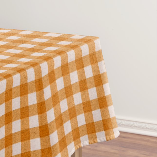 Mantel Patrón de Gingham blanco y Naranja | Cotton Checke (In Situ)