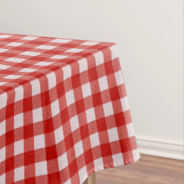 Mantel Patrón de Gingham blanco y rojo | Cotton Checkered