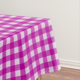 Mantel Patrón de Gingham blanco y rosa | Cotton Checkered