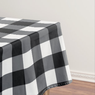 Mantel Patrón de gingham de diseño blanco y negro