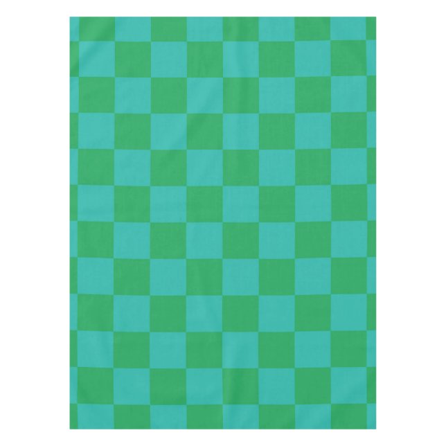 Mantel Patrón de Gingham de Green Blue Checkered (Anverso)