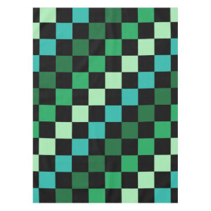 Mantel Patrón de Gingham de Green Blue Checkered