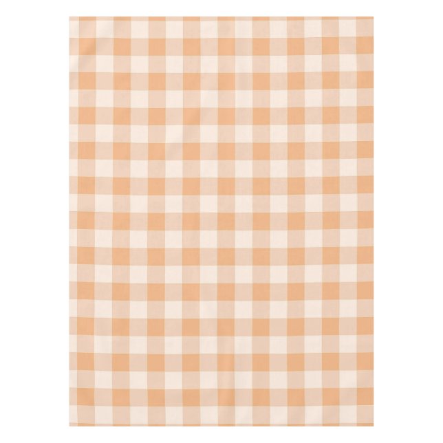 Mantel Patrón de Gingham de Peach White Checkered (Anverso)