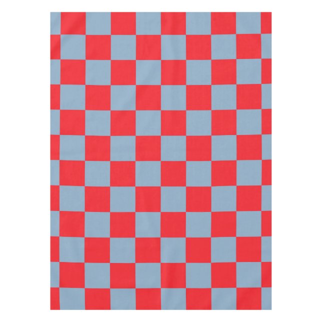 Mantel Patrón de Gingham de Red Blue Checkered (Anverso)