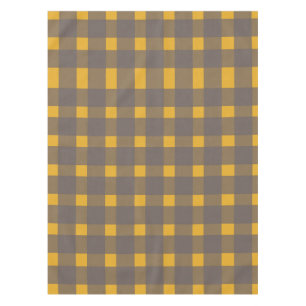 Mantel Patrón de Gingham gris amarillo