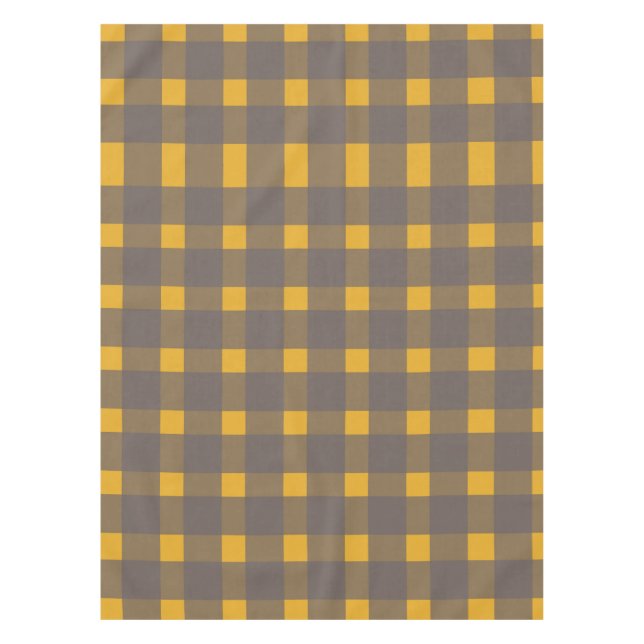 Mantel Patrón de Gingham gris amarillo (Anverso)