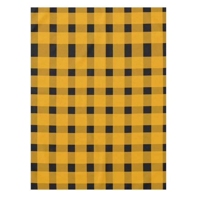 Mantel Patrón de Gingham negro amarillo (Anverso)