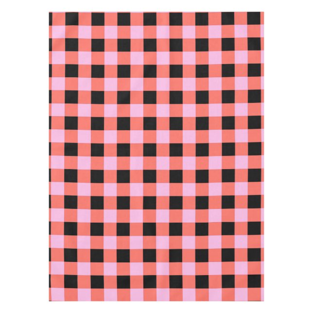 Mantel Patrón de Gingham negro rosado (Anverso)