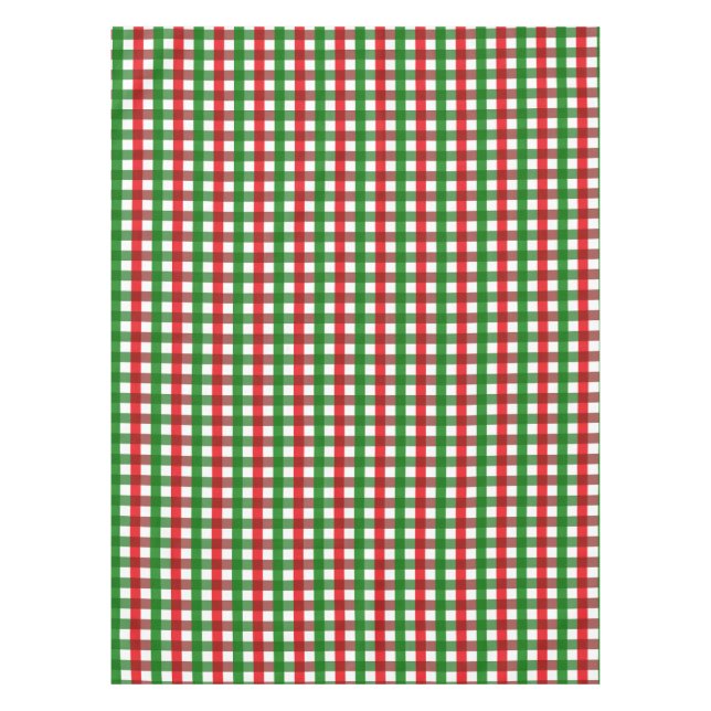 Mantel Patrón de Gingham rojo y verde (Anverso)