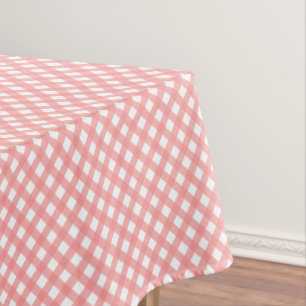 Mantel Patrón de Gingham rosa Coral