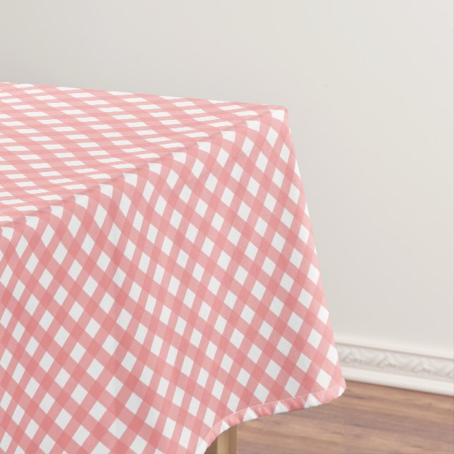 Mantel Patrón de Gingham rosa Coral (In Situ)