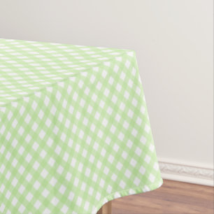 Mantel Patrón de Gingham Rústico Verde Pastel