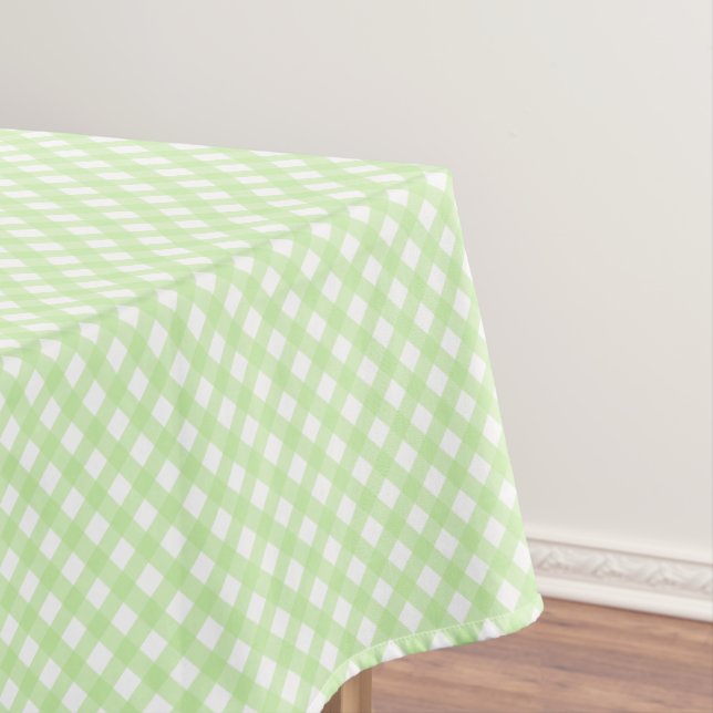 Mantel Patrón de Gingham Rústico Verde Pastel (In Situ)