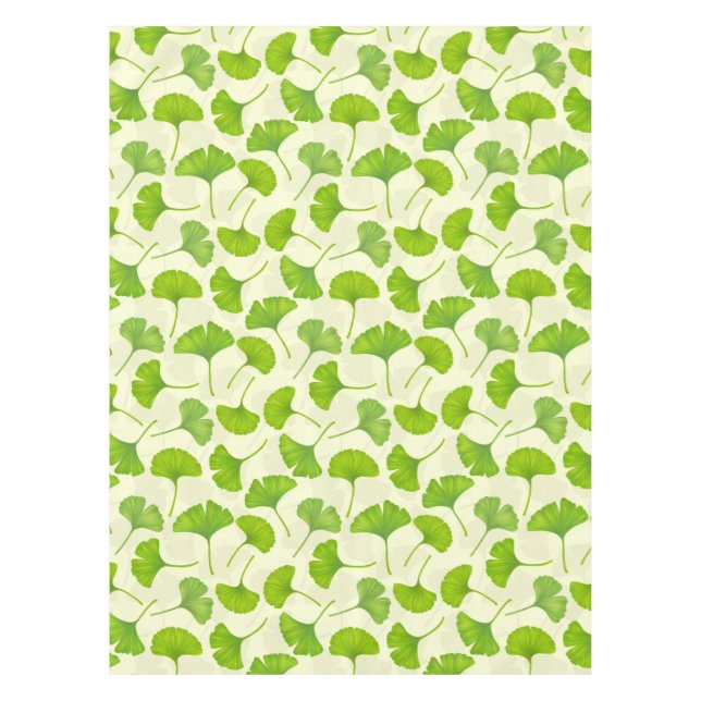 Mantel Patrón de Ginkgo en blanco roto (Anverso)
