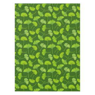 Mantel Patrón de Ginkgo en verde oscuro