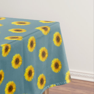 Mantel Patrón de girasol en verde azulado