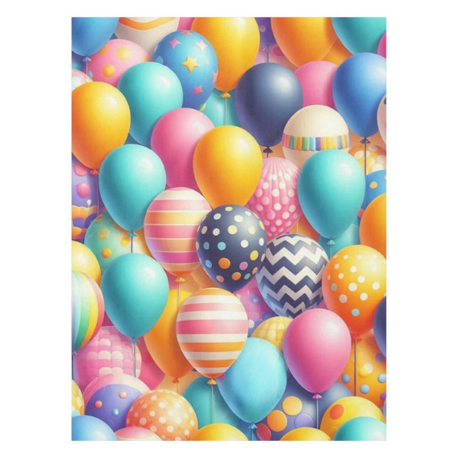 Mantel Patrón de globos coloridos (Anverso)