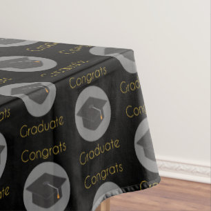 Mantel Patrón de Graduados y Gorros de Grado Negros