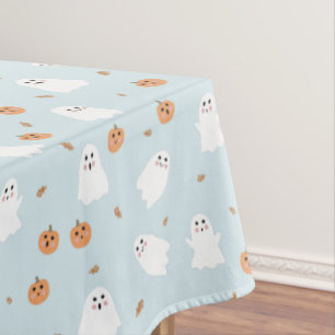 Mantel Patrón de Halloween azul dulce fantasma y calabaza