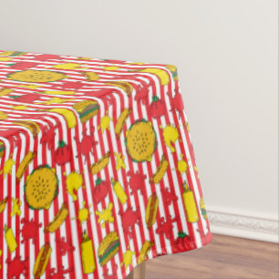 Mantel Patrón de hamburguesas de perros calientes de béis