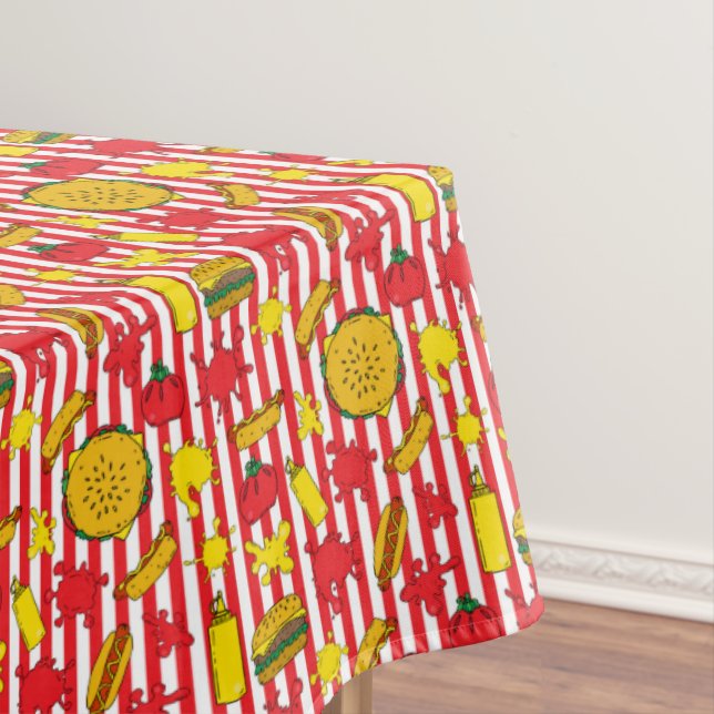 Mantel Patrón de hamburguesas de perros calientes de béis (In Situ)