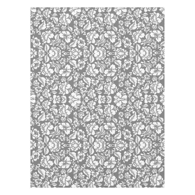 Mantel Patrón de hojas 14b Gris BG (Anverso)