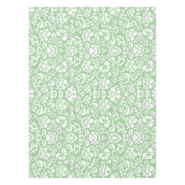 Mantel Patrón de hojas 14b Lgreen BG Tablecloth (Anverso)